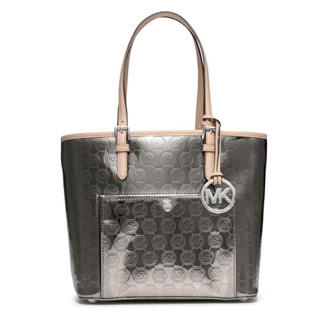 michael kors chambray and silver tote|michael kors tote bags.